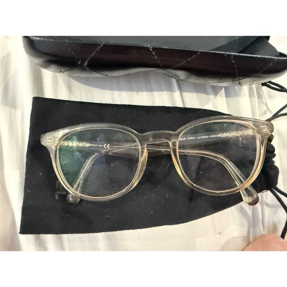 CHANEL Clear Transparent Round Frame Glasses